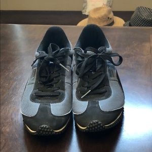 Black and Gray Puma Tennis shoes